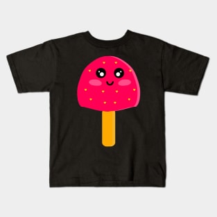 Pink Strawberry Ice-Cream Kids T-Shirt